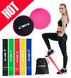 Gliding Discs Core Sliders and 5 Exercise Resistance Bands